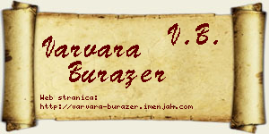 Varvara Burazer vizit kartica